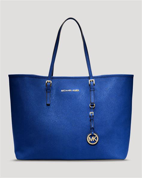 michael kors jet set tote blue